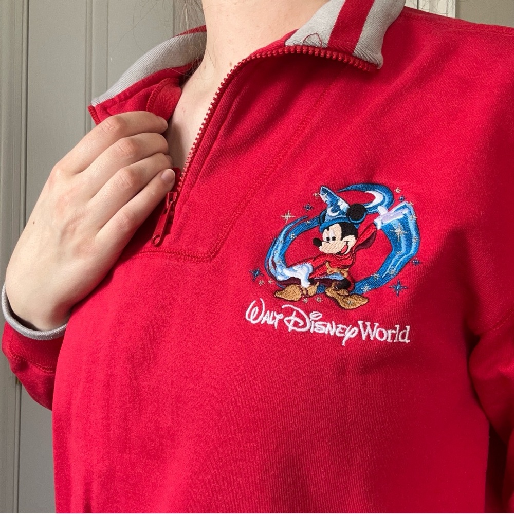 Disney Embroidered Mickey Mouse Quarter 1/4 Zip Pullover